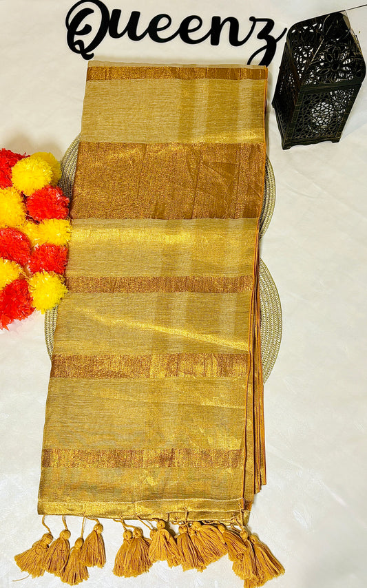 SS328 Mul tissue Zari Border Saree