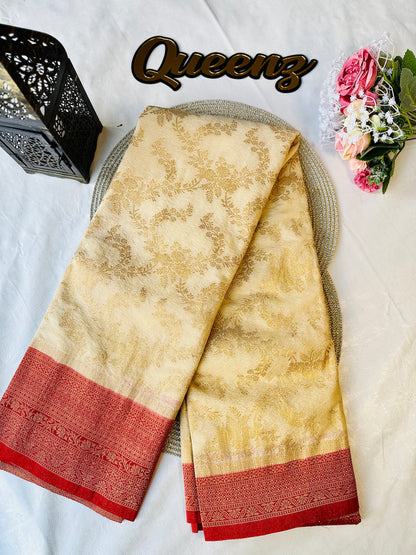 Designer Contrast Border Banarasi Georgette Saree – view 2 of 4