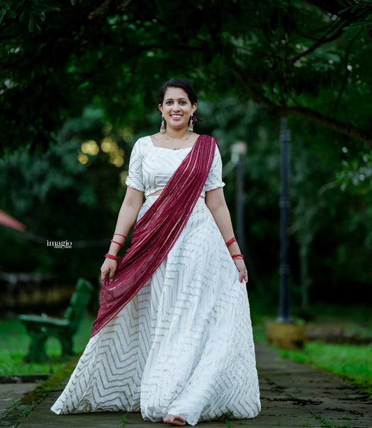 QD011-Designer Chanderi Davani