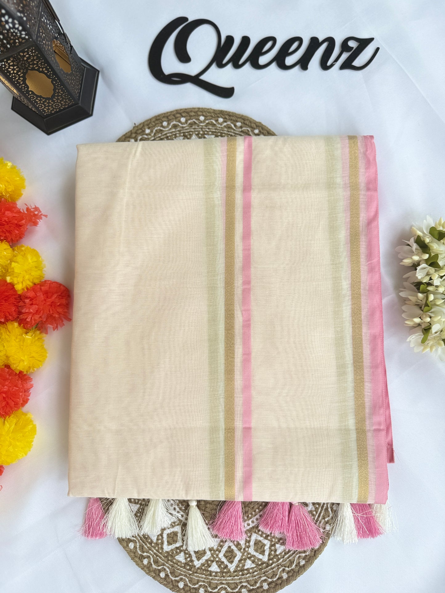 QMM001 Lotus Pink Mul Chanderi Saree
