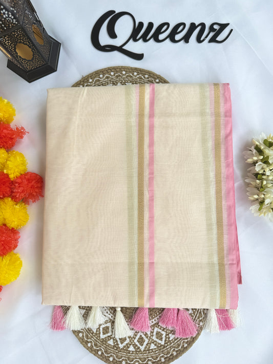 QMM001 Lotus Pink Mul Chanderi Saree