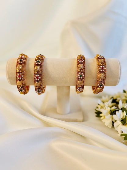 QJ150- Elephant Flower Bangles