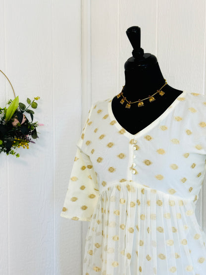 Off White Organza Kurta