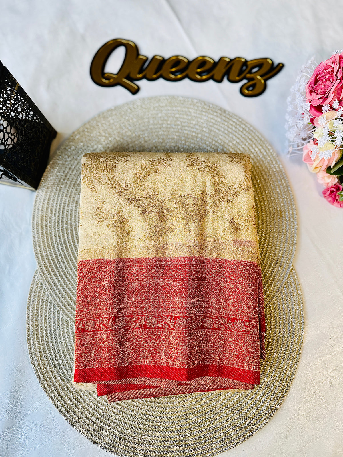 Designer Contrast Border Banarasi Georgette Saree in Wine