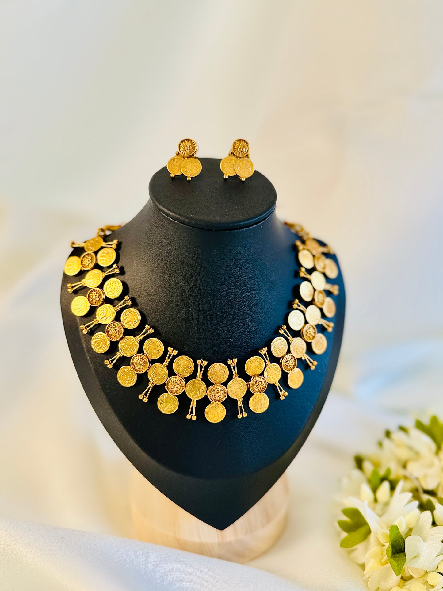 QJ145-Double Layer Coin Necklace