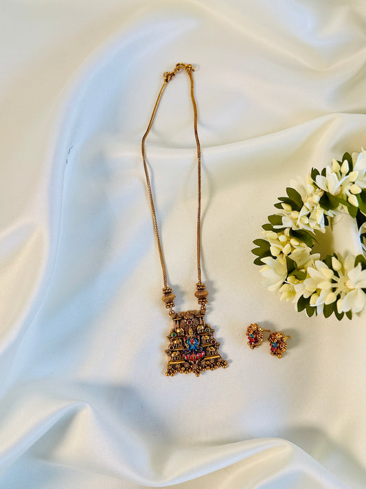 QJ165- Saraswathi Kovil Pendant Necklace