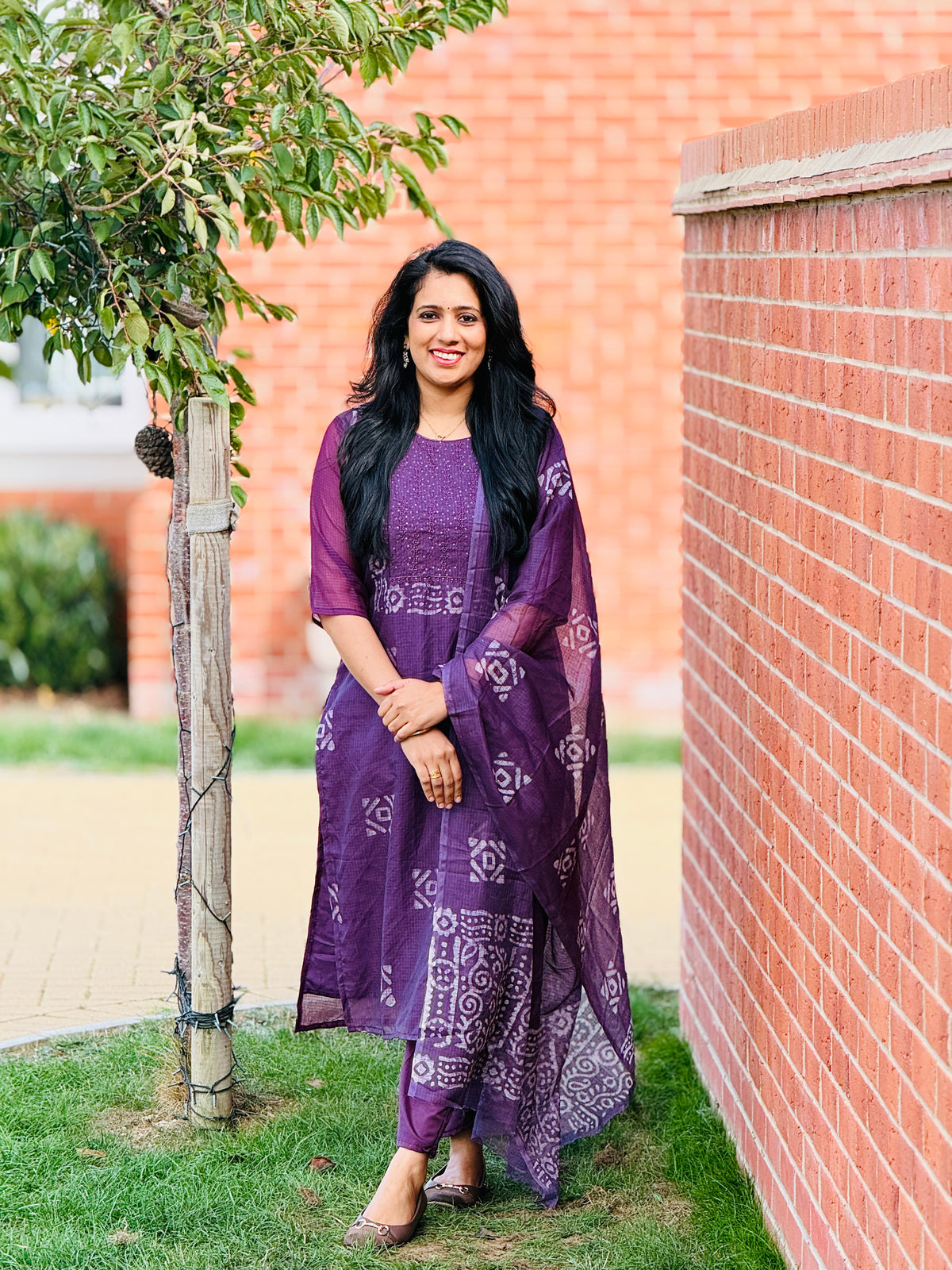 Purple Kota Salwar Suit