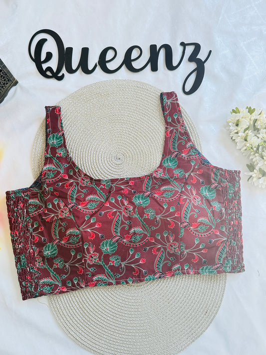 QB119-Ulta Pulta Printed Cotton Sleeveless Blouse