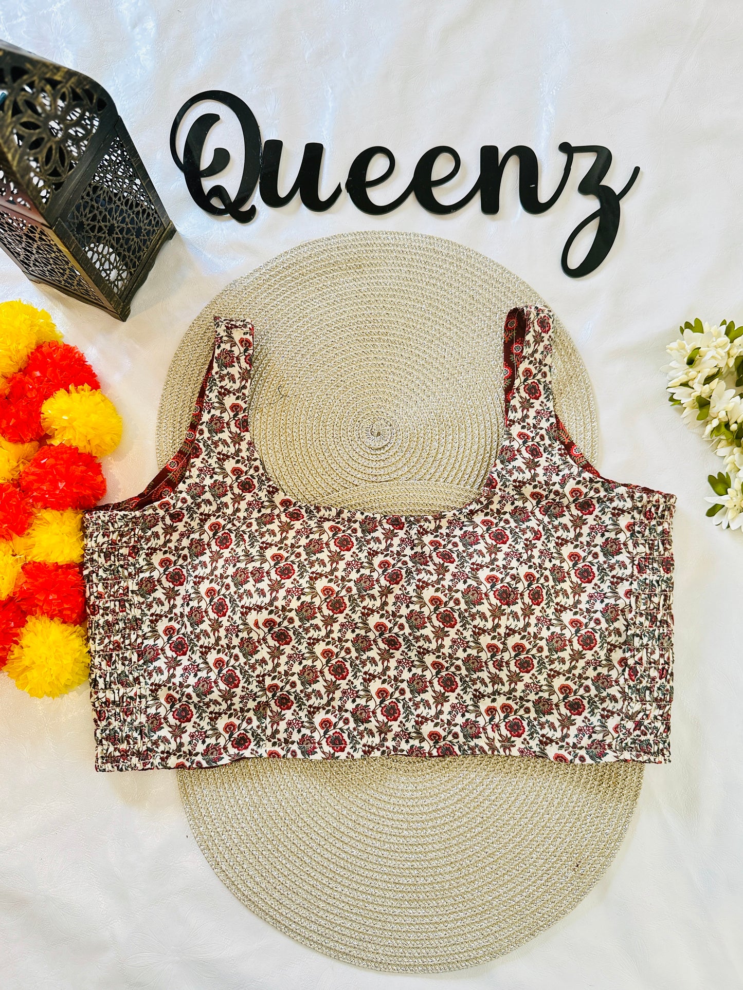 QB127- Ulta Pulta Printed Cotton Sleeveless Blouse