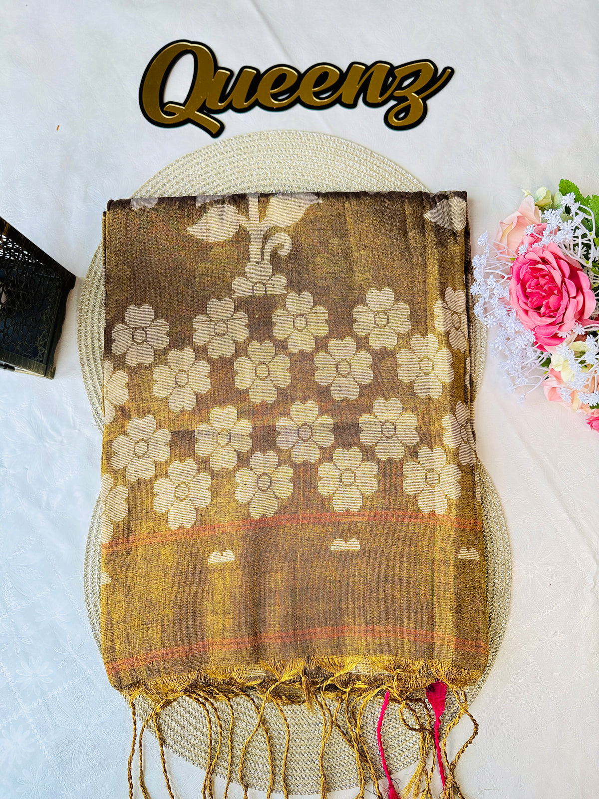 Tissue Linen Jamdhani Saree