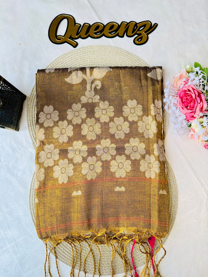 Tissue Linen Jamdhani Saree