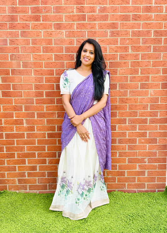 QD035-Deisgner Cotton linen Davani Set