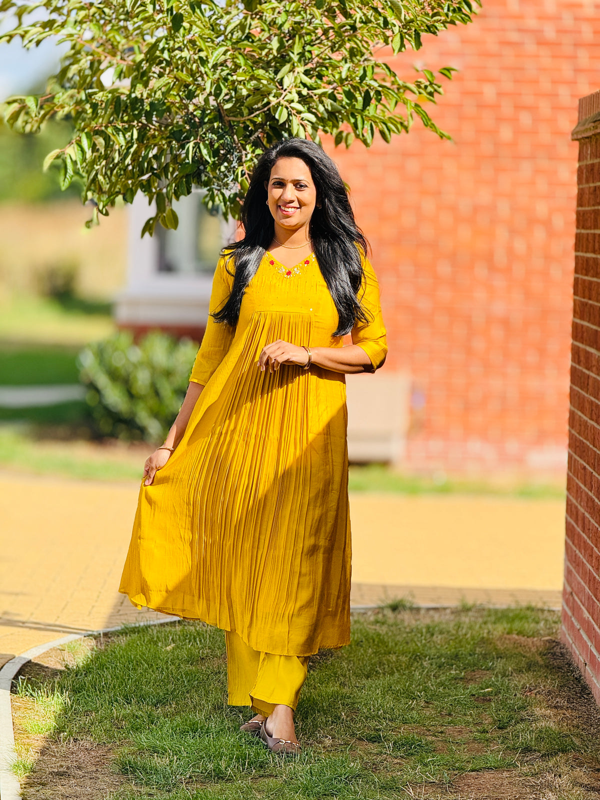 Yellow Mulchanderi Coordset