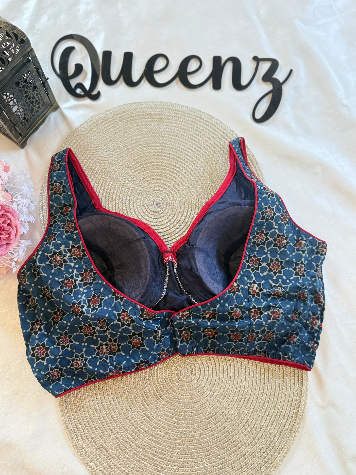 QB092 - Ajrak Sleeveless Blouse