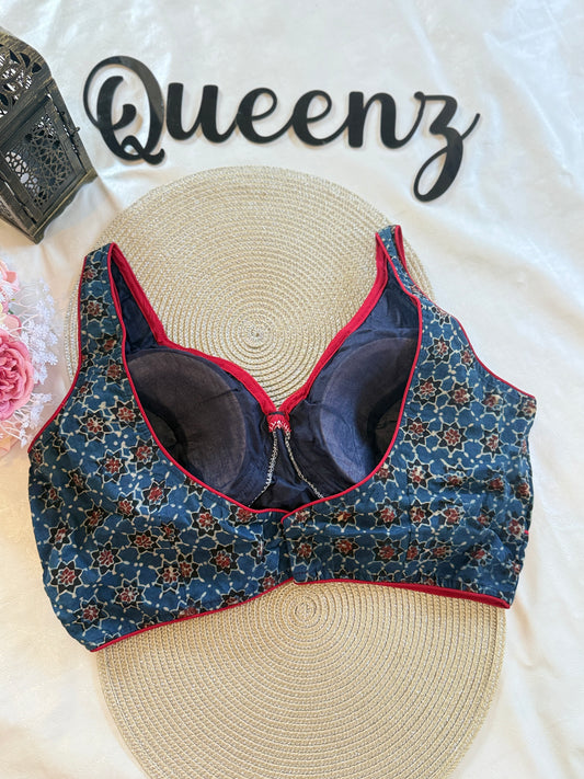 QB092 - Ajrak Sleeveless Blouse