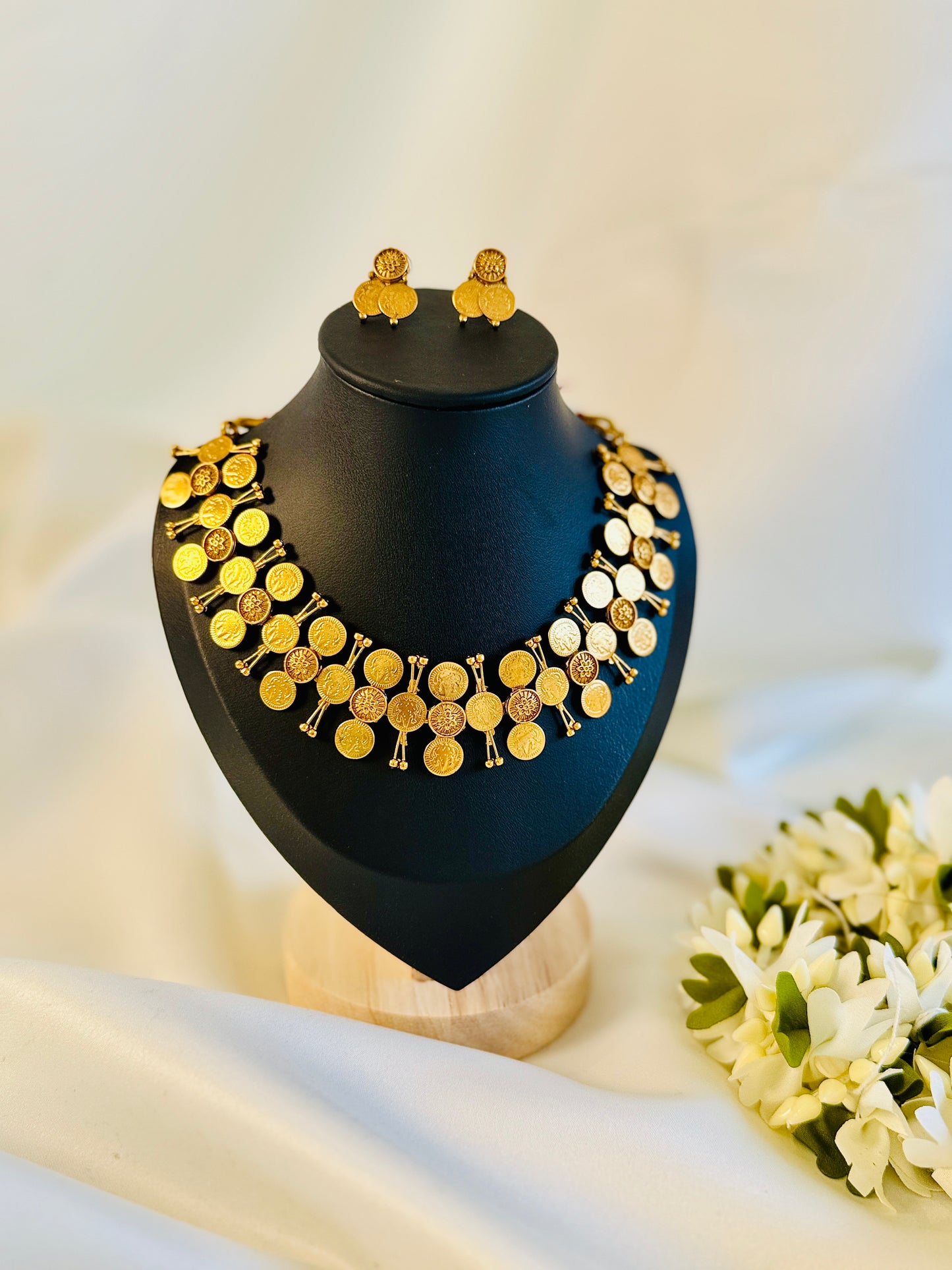 QJ145-Double Layer Coin Necklace