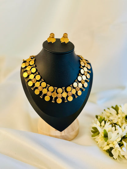 QJ145-Double Layer Coin Necklace