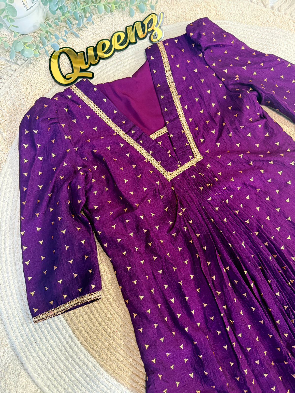 Dark Purple Vichithra Silk Kurta