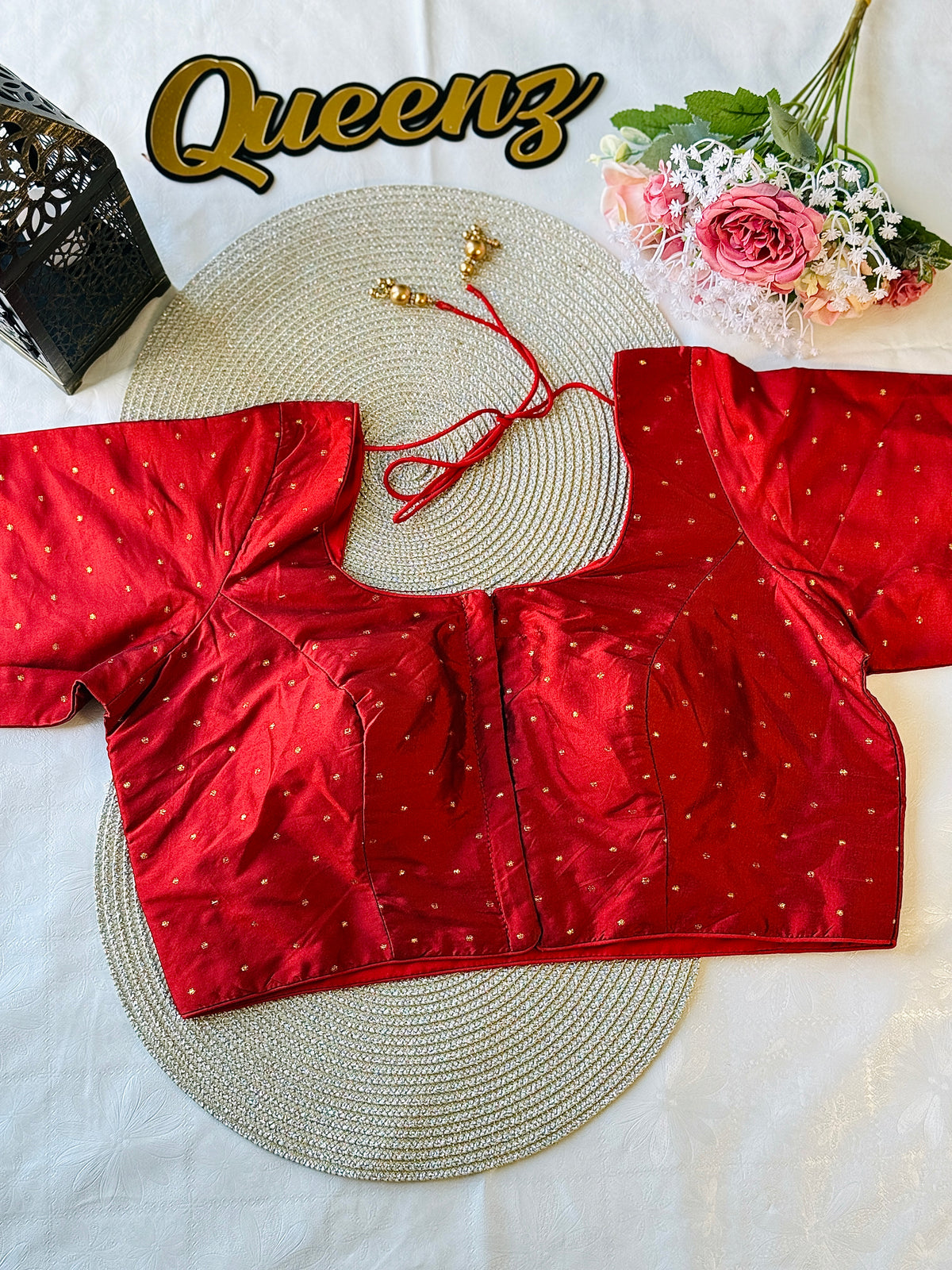Semi Silk Reddish Maroon Blouse