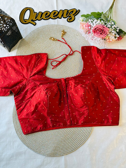 Semi Silk Reddish Maroon Blouse