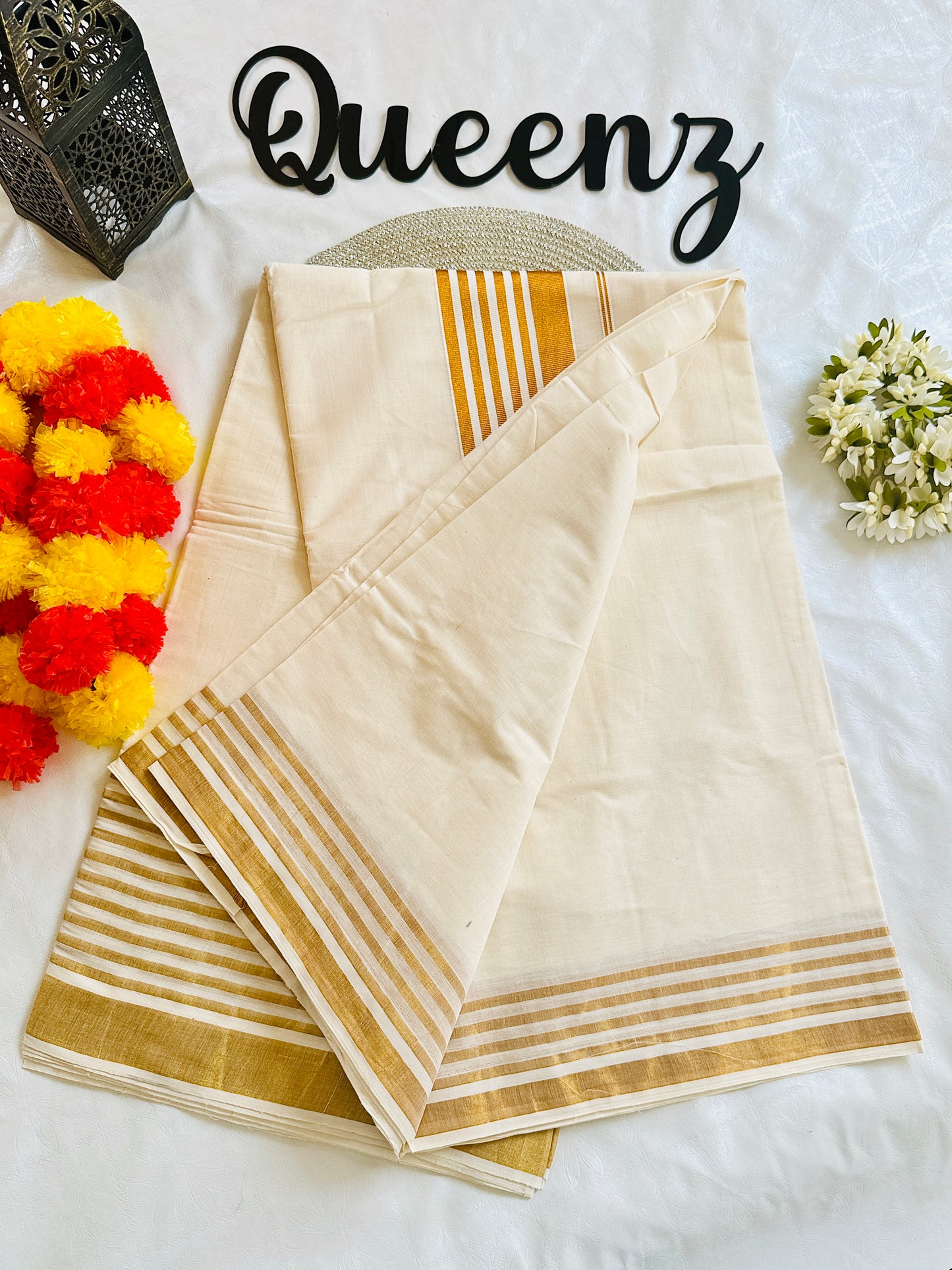 SS346- Kasavu Line Border Kerala Saree
