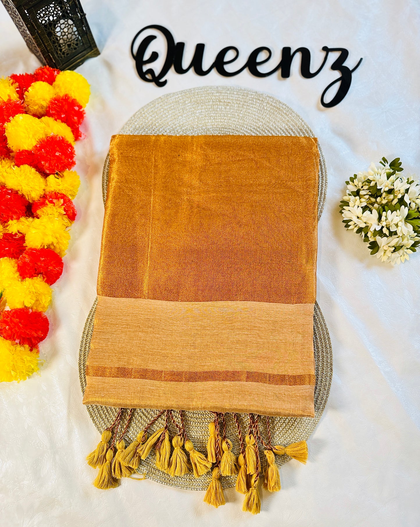 SS328 Mul tissue Zari Border Saree