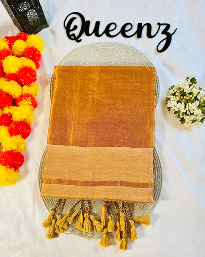 SS328 Mul tissue Zari Border Saree
