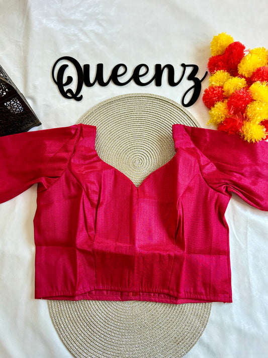 QB135-Rani Pink Tissue Blouse