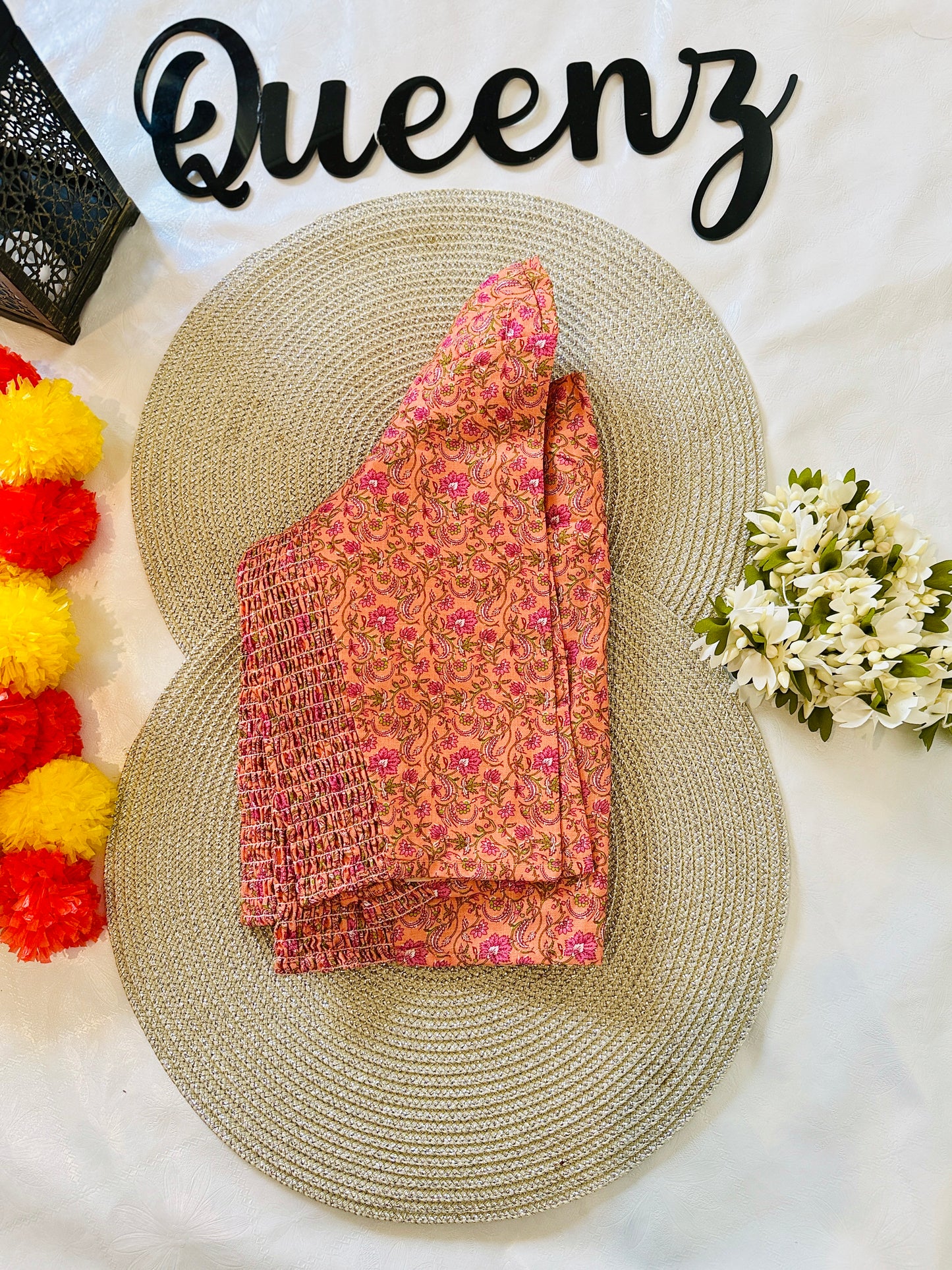 QB130-Cotton Stretchable Ajrak Blouse