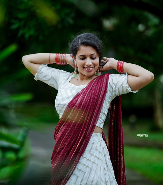 QD011-Designer Chanderi Davani