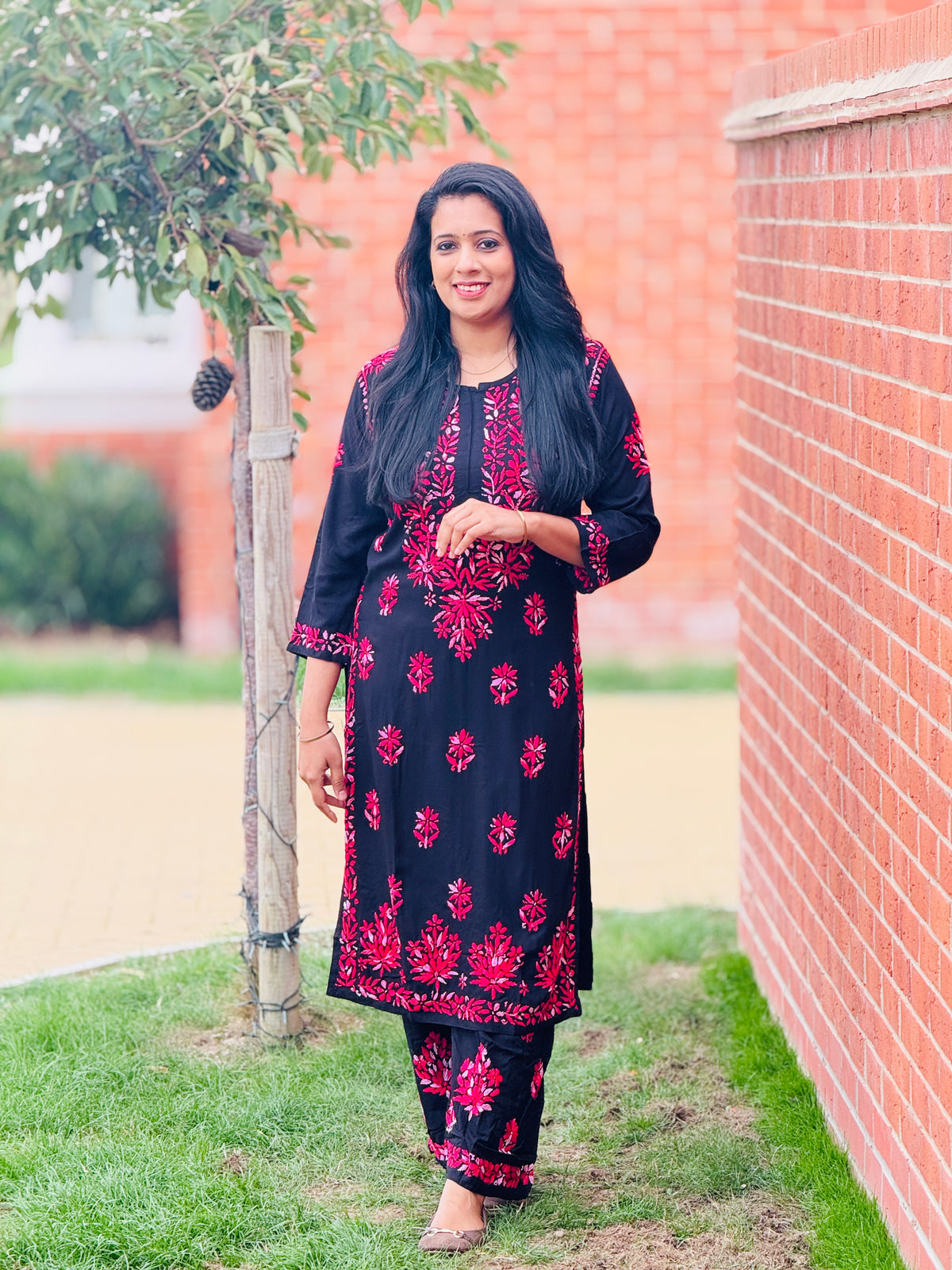 PRE-BOOKING-Black Chikankari Coord Set