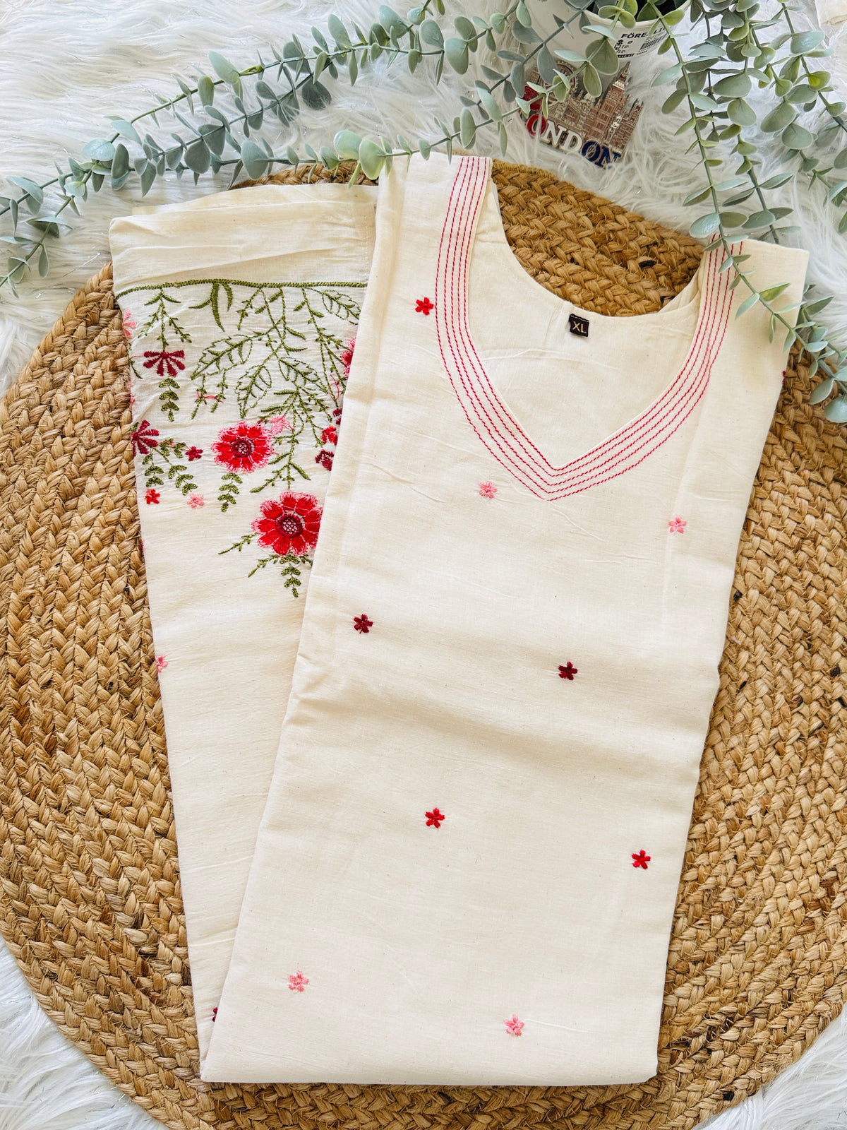 Kora Cotton Slitted Kurta