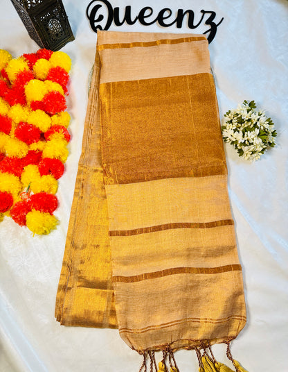 SS328 Mul tissue Zari Border Saree