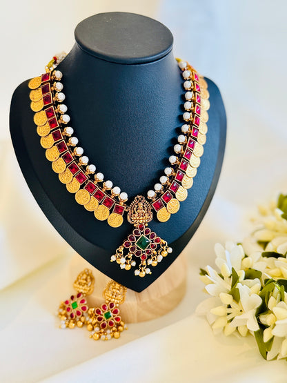 QJ114-Ruby Coin Attika Necklace