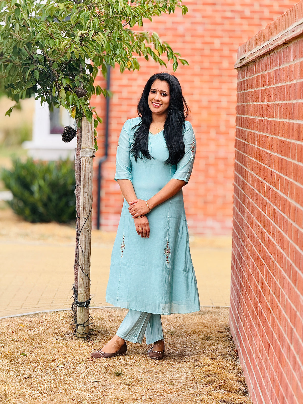Sea Green Mul Chanderi Co-ord Set – view 2 of 3
