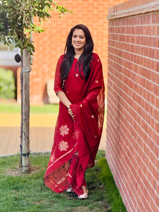 Maroon Jamdhani Salwar