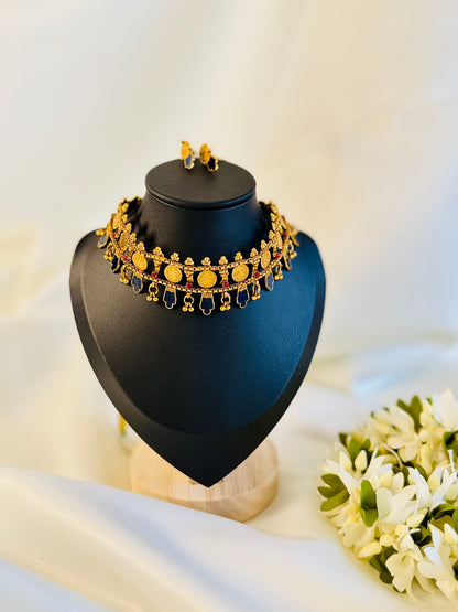 QJ144-Palakka Coin Choker Necklace.