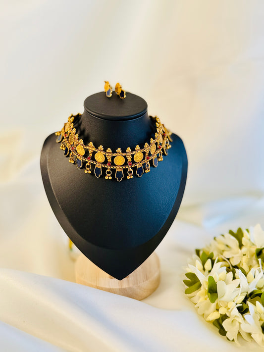 QJ144-Palakka Coin Choker Necklace.