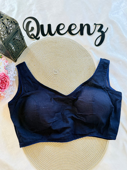 QB104 - Cotton plain sleeveless Blouse