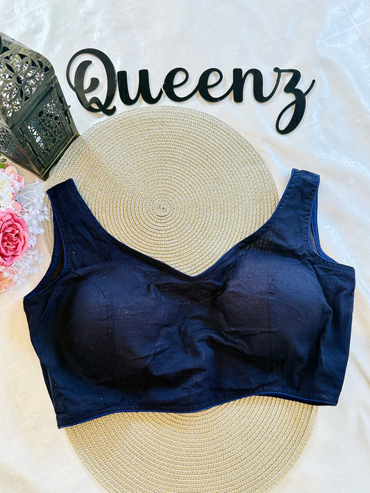 QB104 - Cotton plain sleeveless Blouse