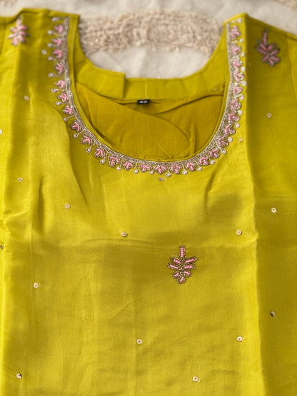 Greenish Yellow Silk Salwar