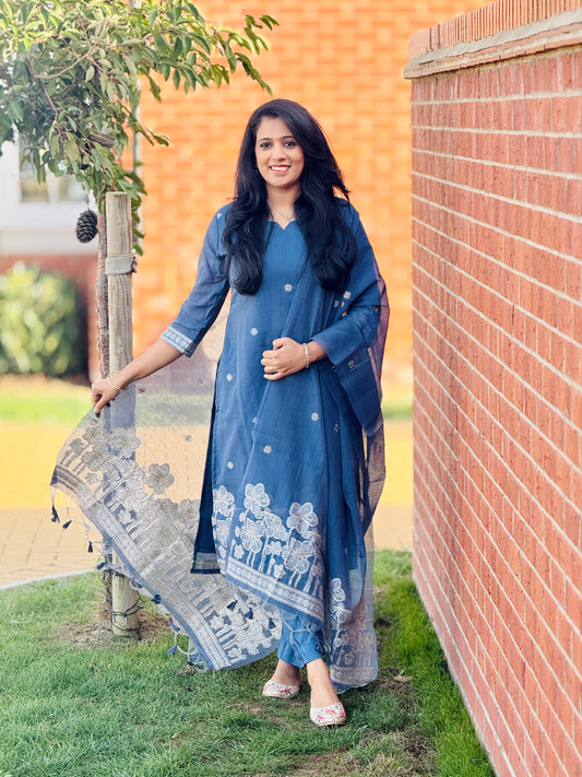 Premium Indigo Jamdhani Salwar