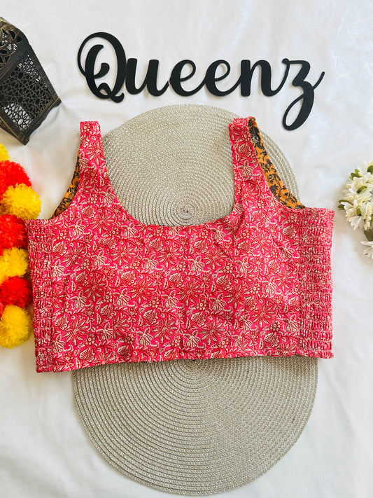 QB110- Ulta Pulta Printed Cotton Sleeveless Blouse