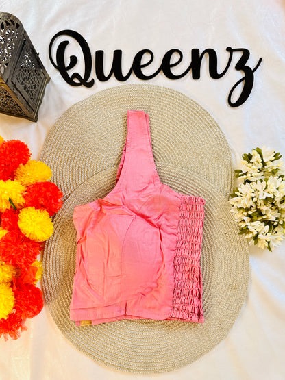 QB132- Cotton Flexi Fit Plain Blouse Sleeveless Blouse
