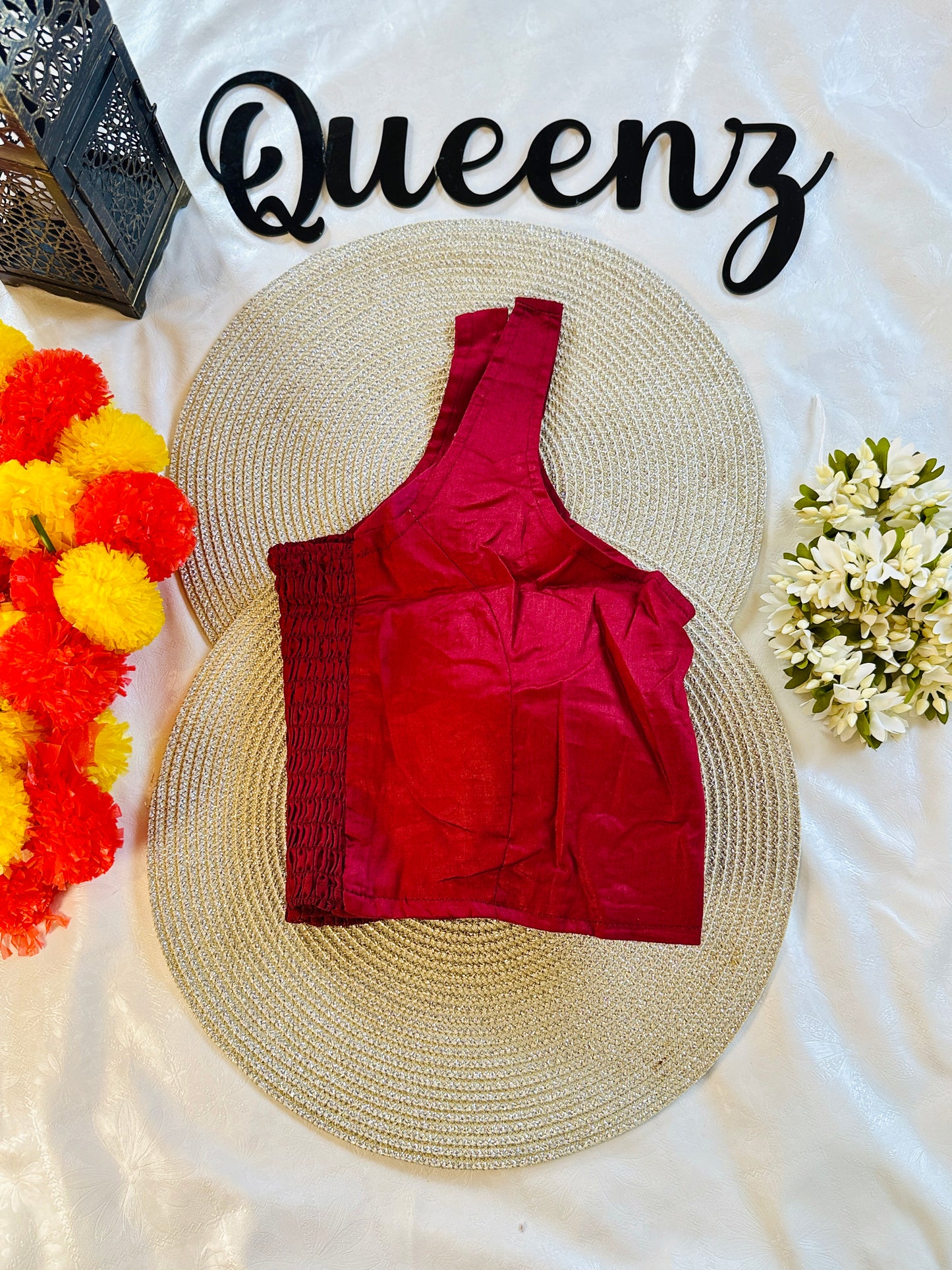 QB132- Cotton Flexi Fit Plain Blouse Sleeveless Blouse