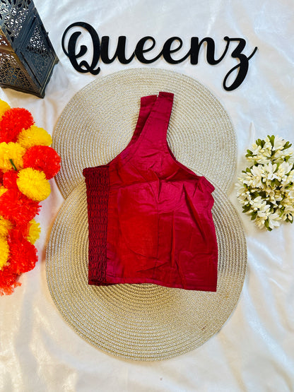 QB132- Cotton Flexi Fit Plain Blouse Sleeveless Blouse