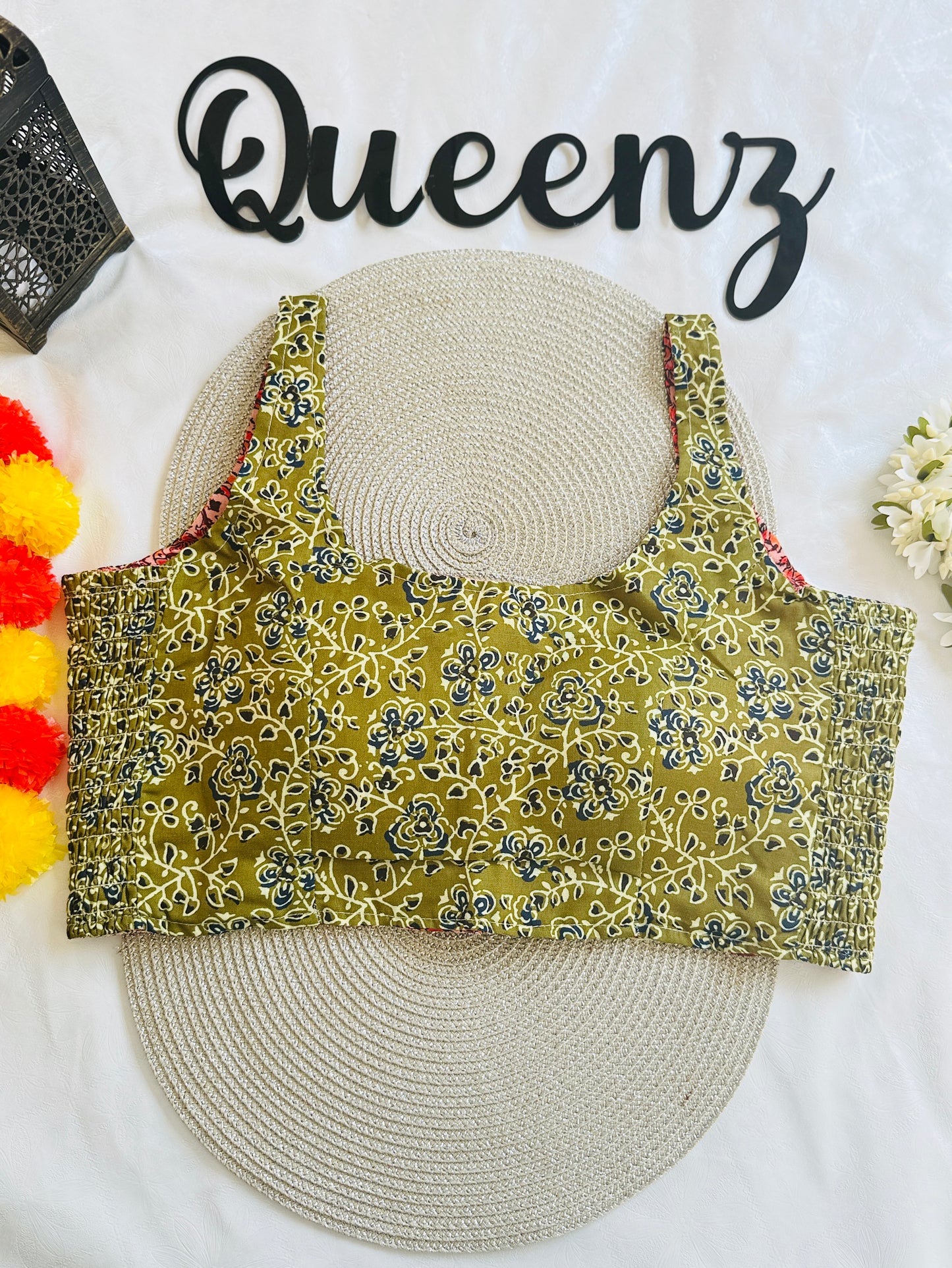 QB112-Ulta Pulta Printed Cotton Sleeveless Blouse