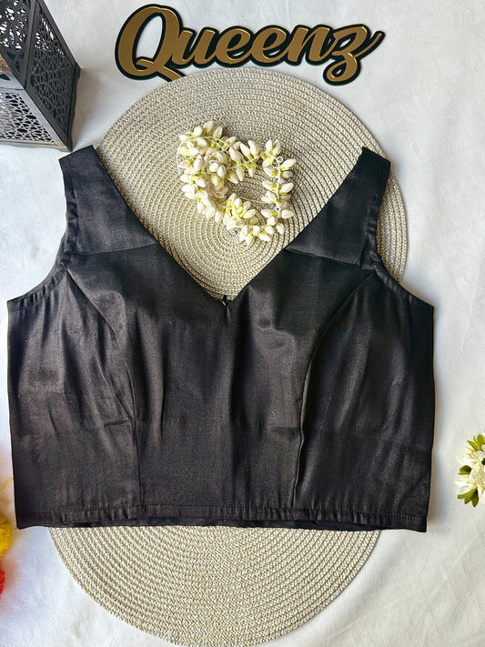 QB136- Black Tissue Blouse Sleeveless