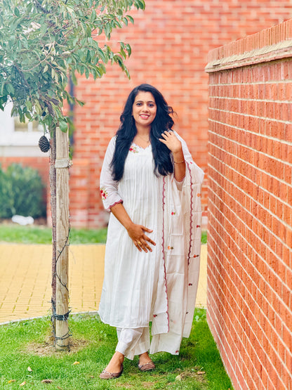 Off- White Premium Anarkali Set