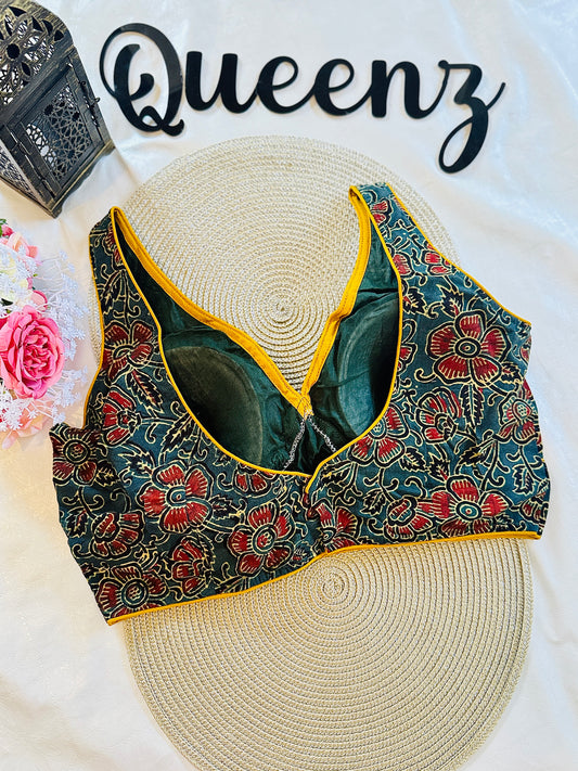 QB091 - Ajrak Sleeveless Blouse